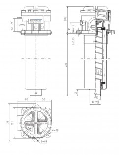 Velký zpětný hydraulický filtr pro přírubu 90 mm